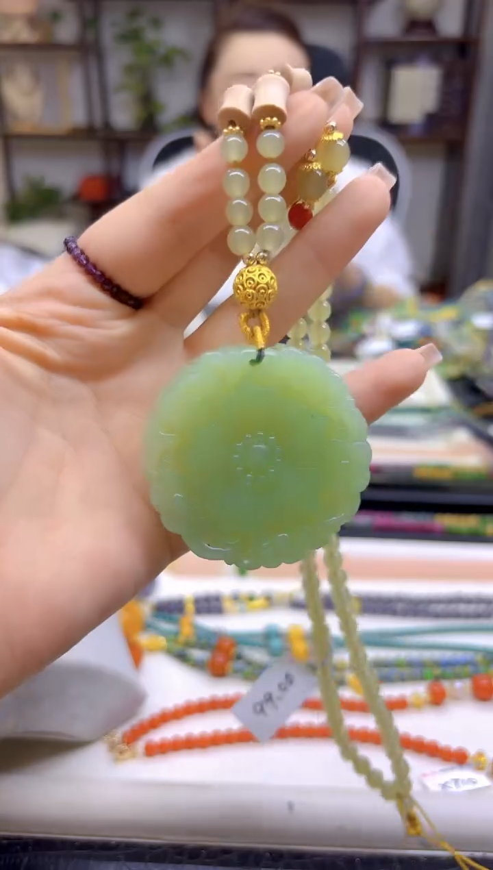 和田玉未镶嵌毛衣链DIY款M579