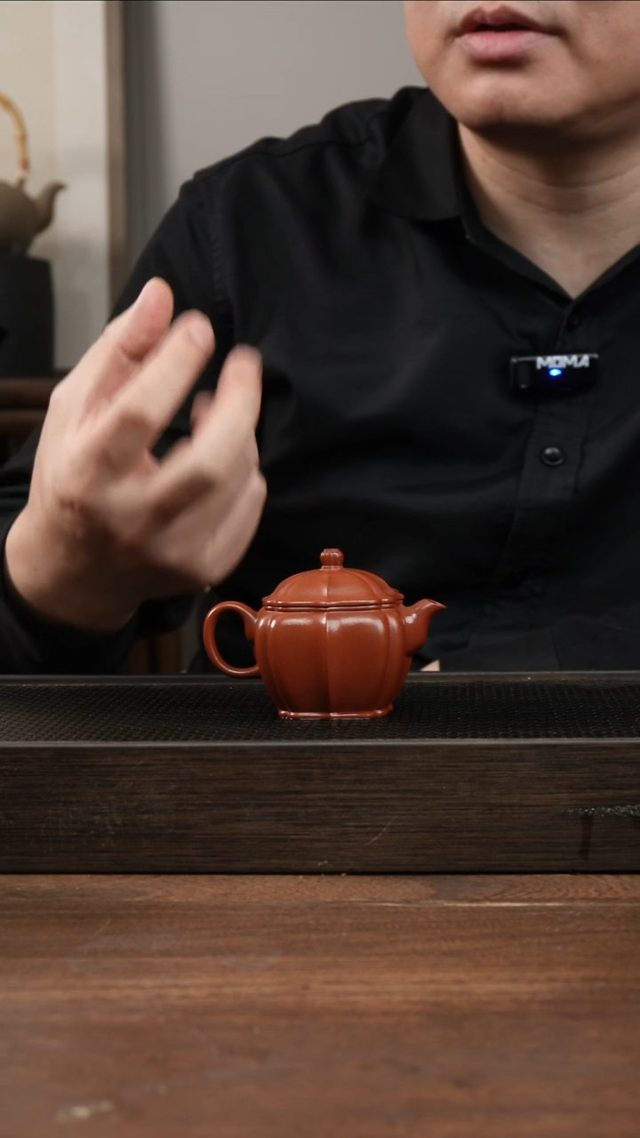 茶杯紫砂观**玩朱泥筋纹小汉瓦     100CC  