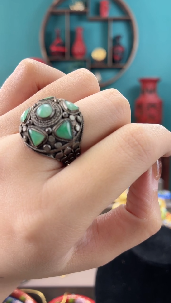 非遗手工花丝镶嵌戒指