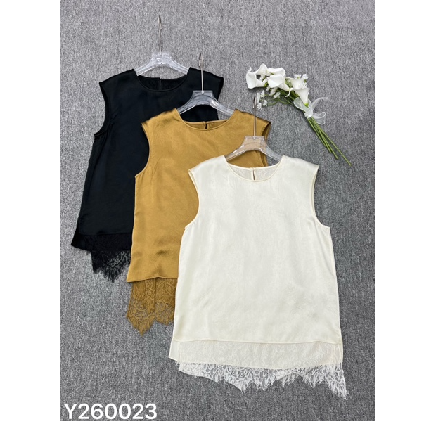 260023无袖背心设计感性感风背心休闲风常规时尚修身型复古背心