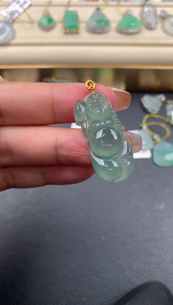 【闪购商品】翡翠颈饰18K金镶嵌Q175      