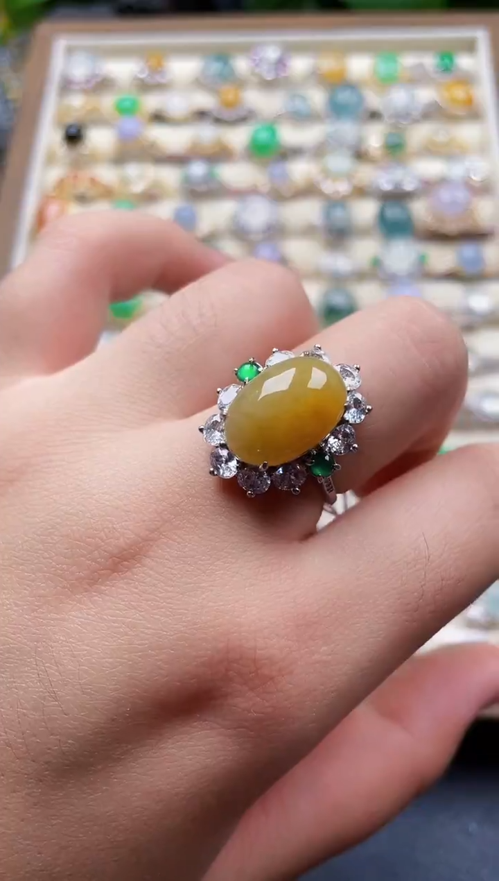 银S925镶嵌戒指翡翠94