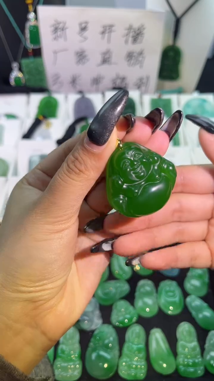 【闪购商品】翡翠手串银S925镶嵌翡翠颈饰925银镶嵌天然翡翠吊坠