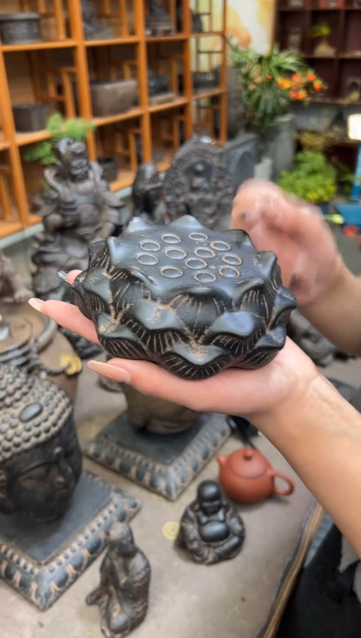 陶土莲蓬实心底座