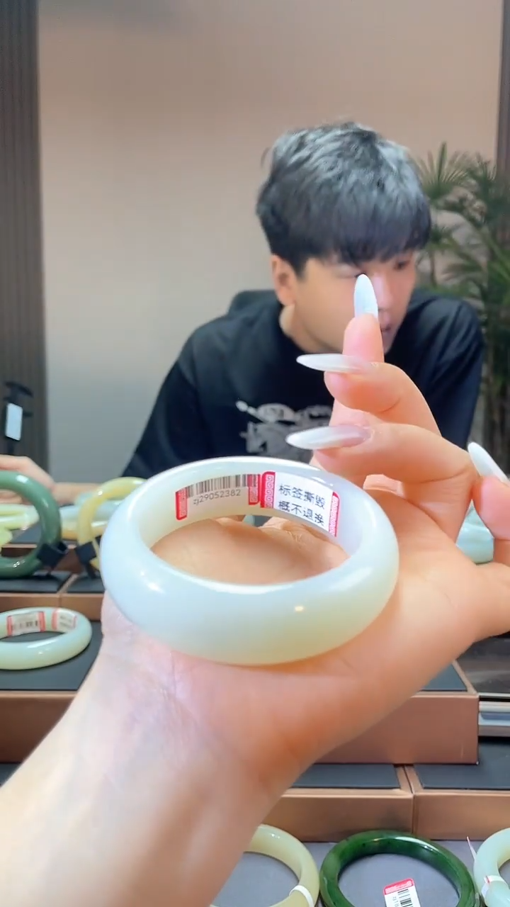 和田玉未镶嵌手镯53白玉29052382