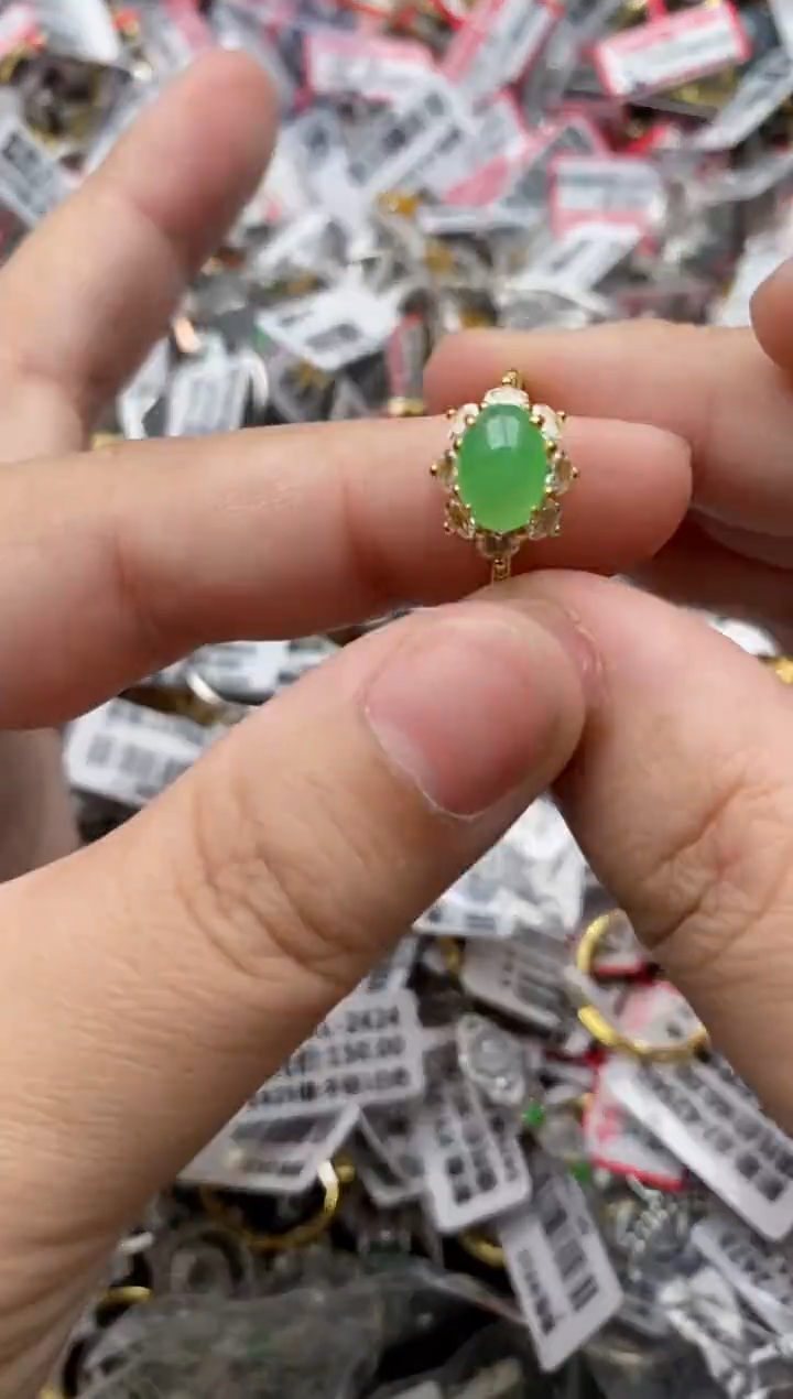 【闪购商品】翡翠戒指银S925镶嵌22222---9