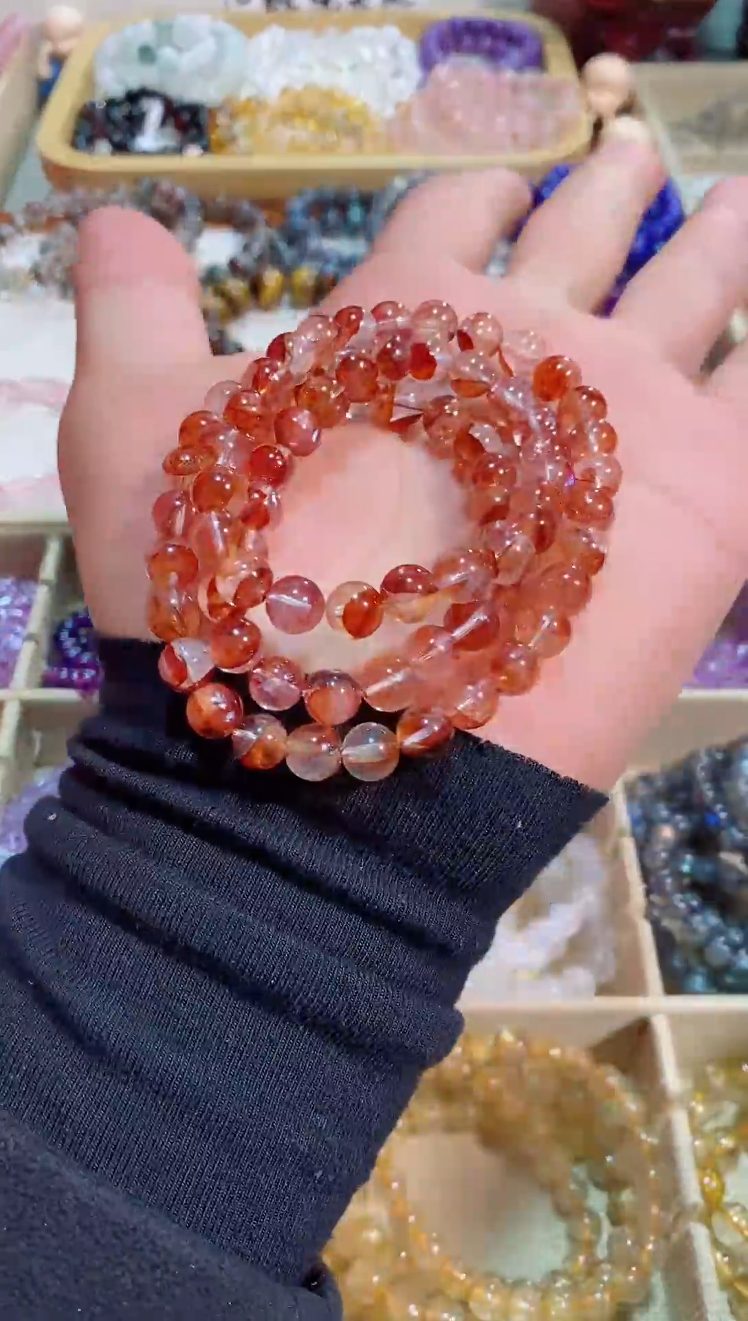 【闪购商品】水晶手链未镶嵌锦鲤胶花多圈 (多样性发其一）