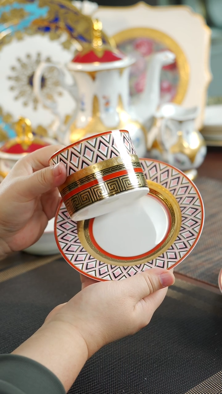 【闪购商品】瓷片200cc咖啡杯碟两杯两碟 福利价
