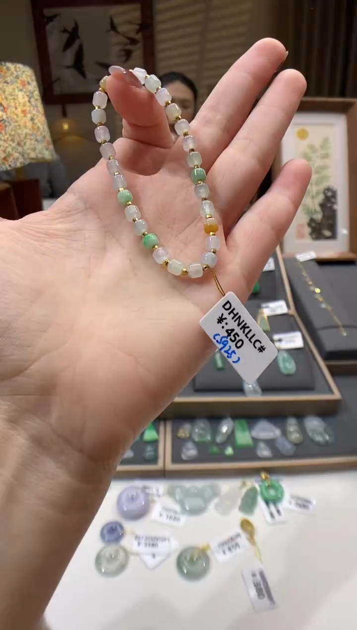【闪购商品】翡翠手串银S925镶嵌手串