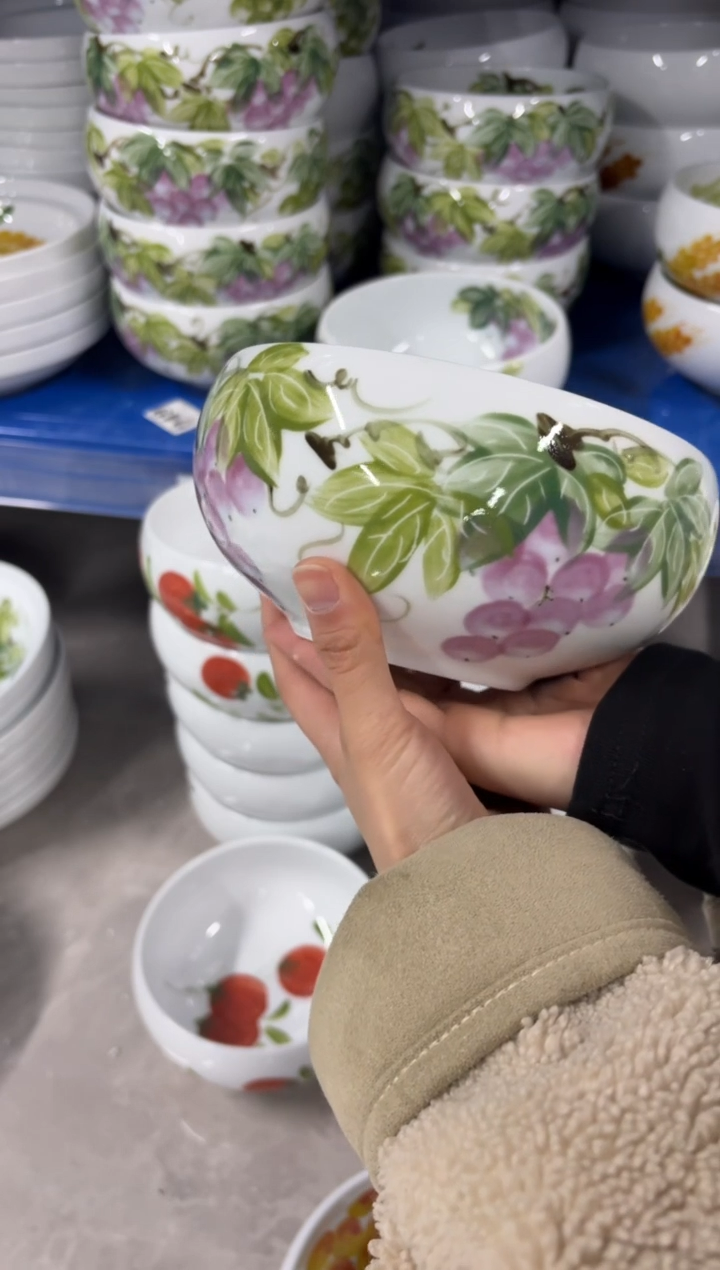 景德镇高温陶瓷食品级手绘釉中彩-大窝窝碗