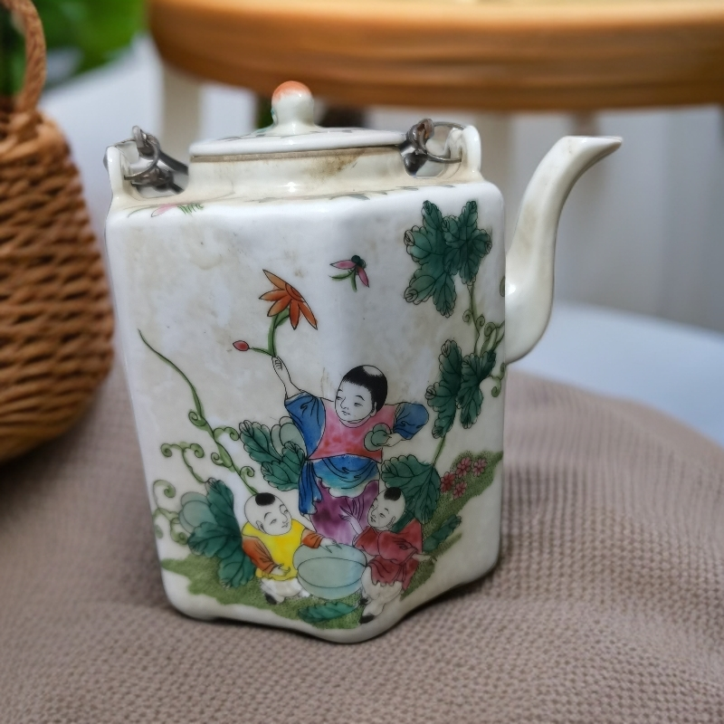 六方提梁壶老茶壶收藏品