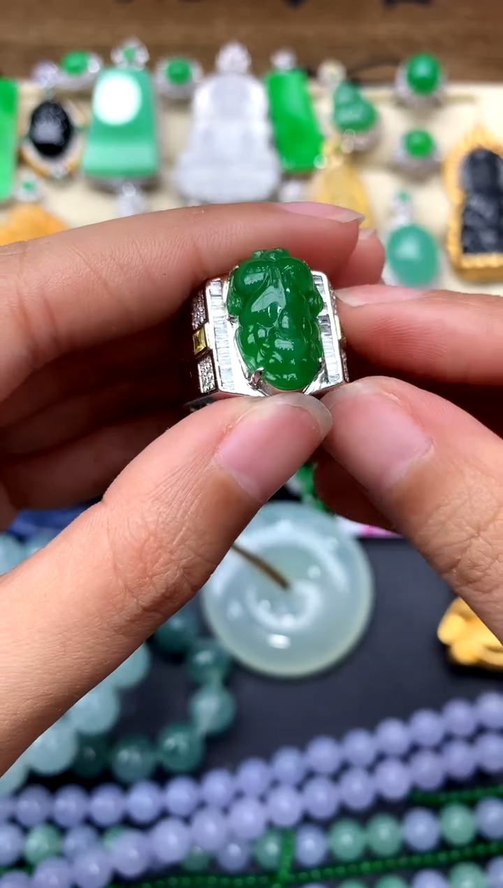 【闪购商品】翡翠戒指18K金镶嵌396-中国好珍宝