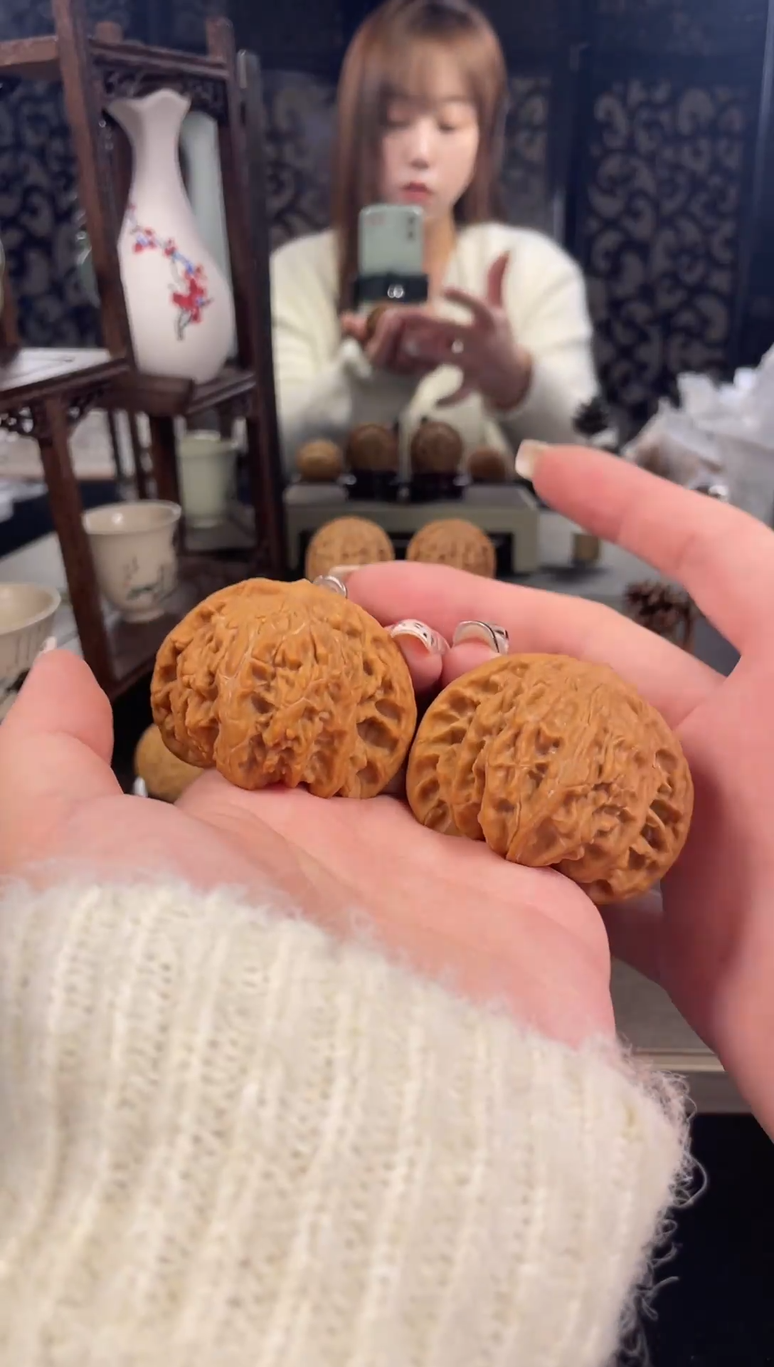 【闪购商品】文玩核桃把件盘龙虎头50尺-19