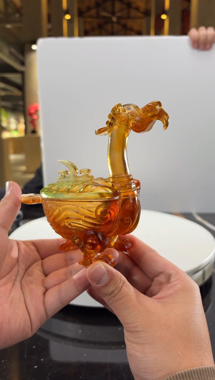 摆件0601178-1琥珀金焰信玄鸟香炉