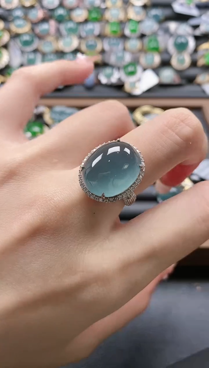 【闪购商品】翡翠戒指银S925镶嵌51511