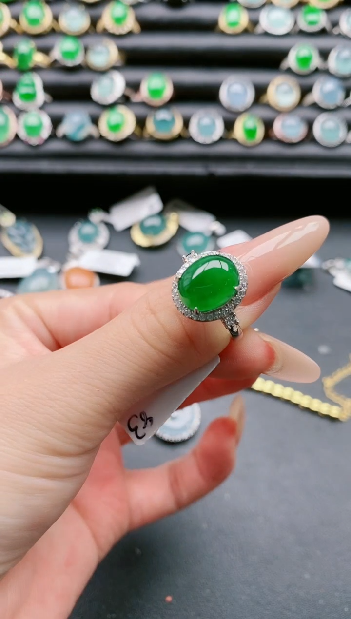 【闪购商品】翡翠戒指银S925镶嵌1111111