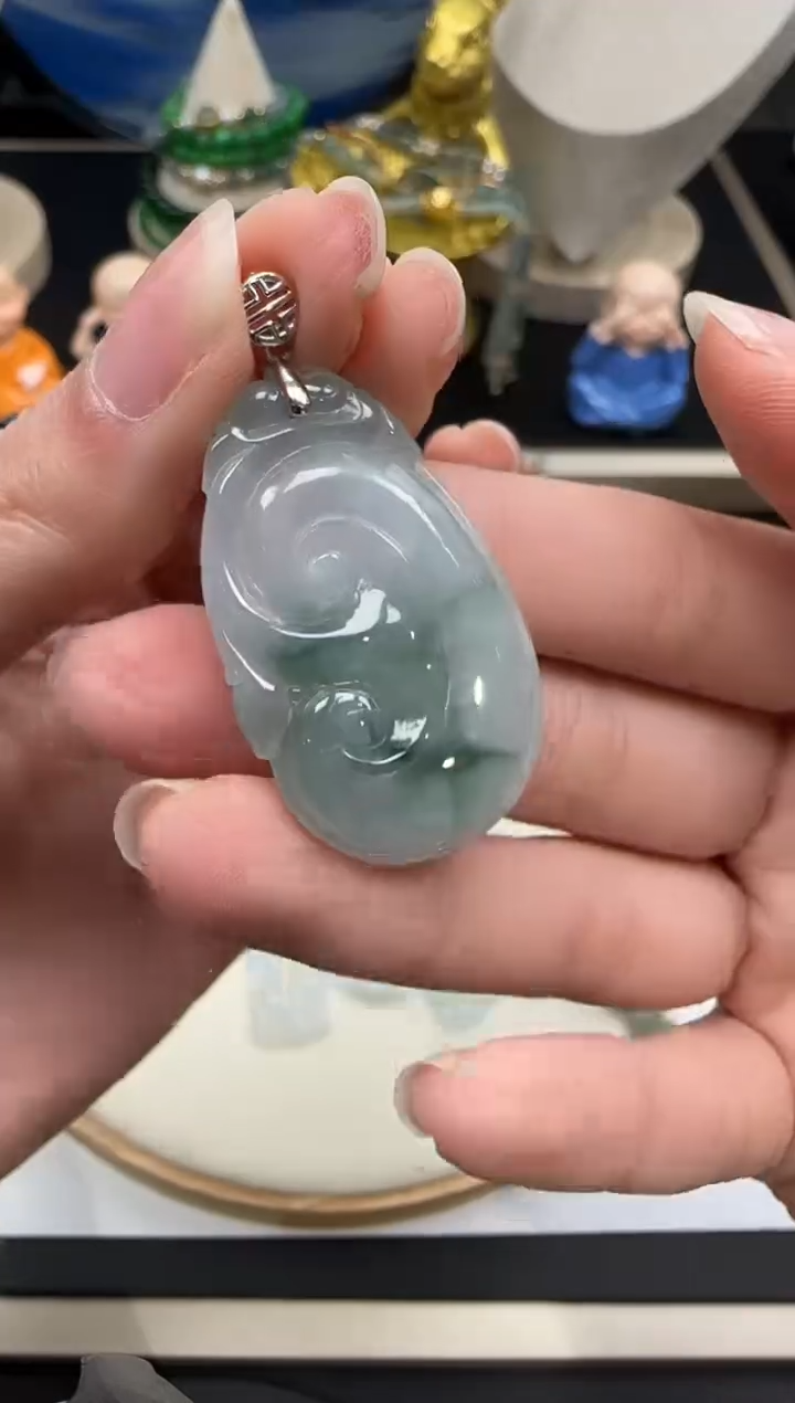 【闪购商品】翡翠吊坠(不含链)银S925镶嵌【海莎一口翠】翡翠挂件1