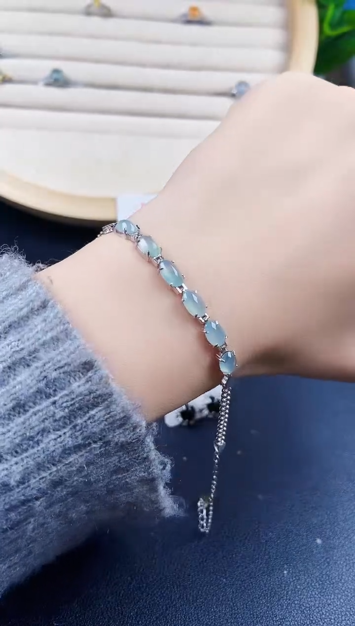 【闪购商品】翡翠手链银S925镶嵌120120120