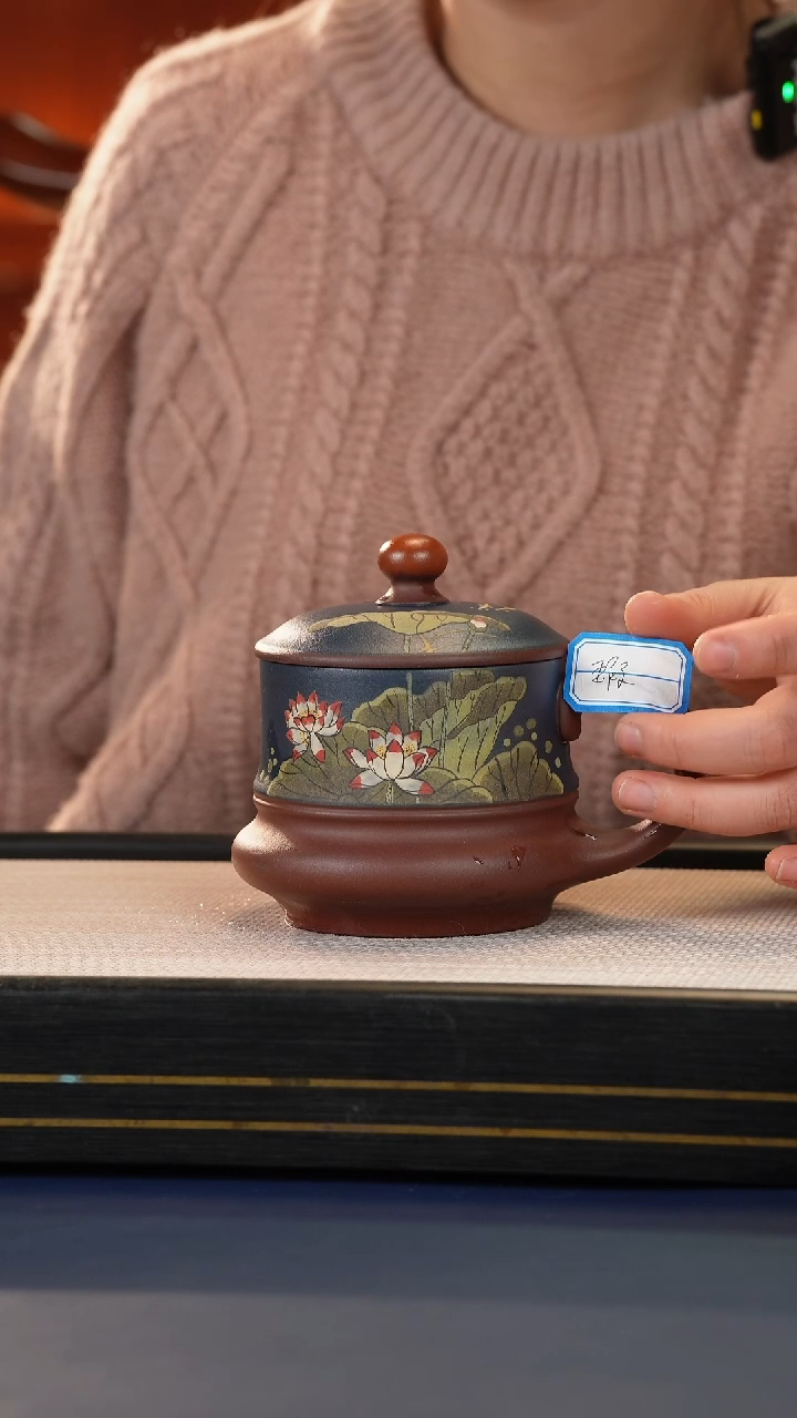 【闪购商品】紫砂茶杯宜兴原矿紫砂底槽清鸿运当头盖杯微瑕