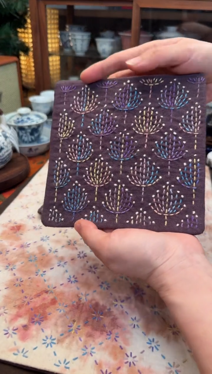 【闪购商品】织绣Cici手作老布植物染柿染杯垫-125