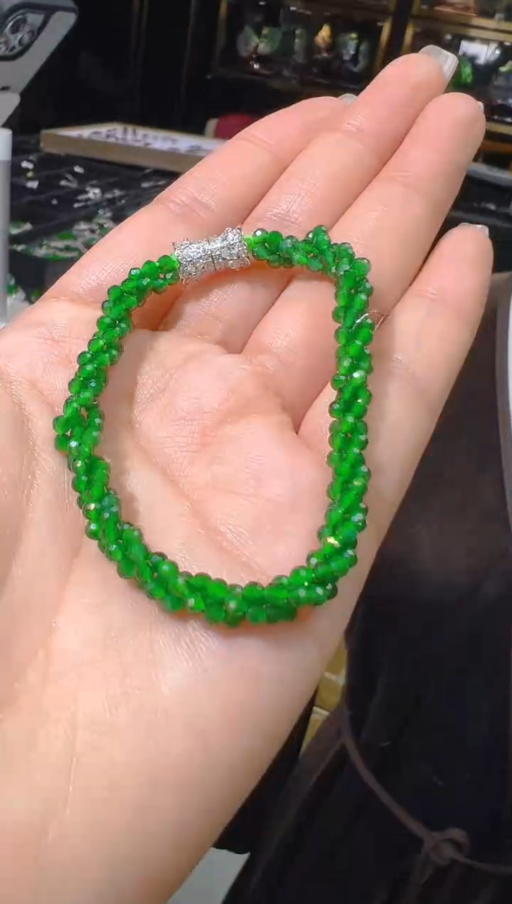 【闪购商品】翡翠手链银S925镶嵌182(多样性发货)