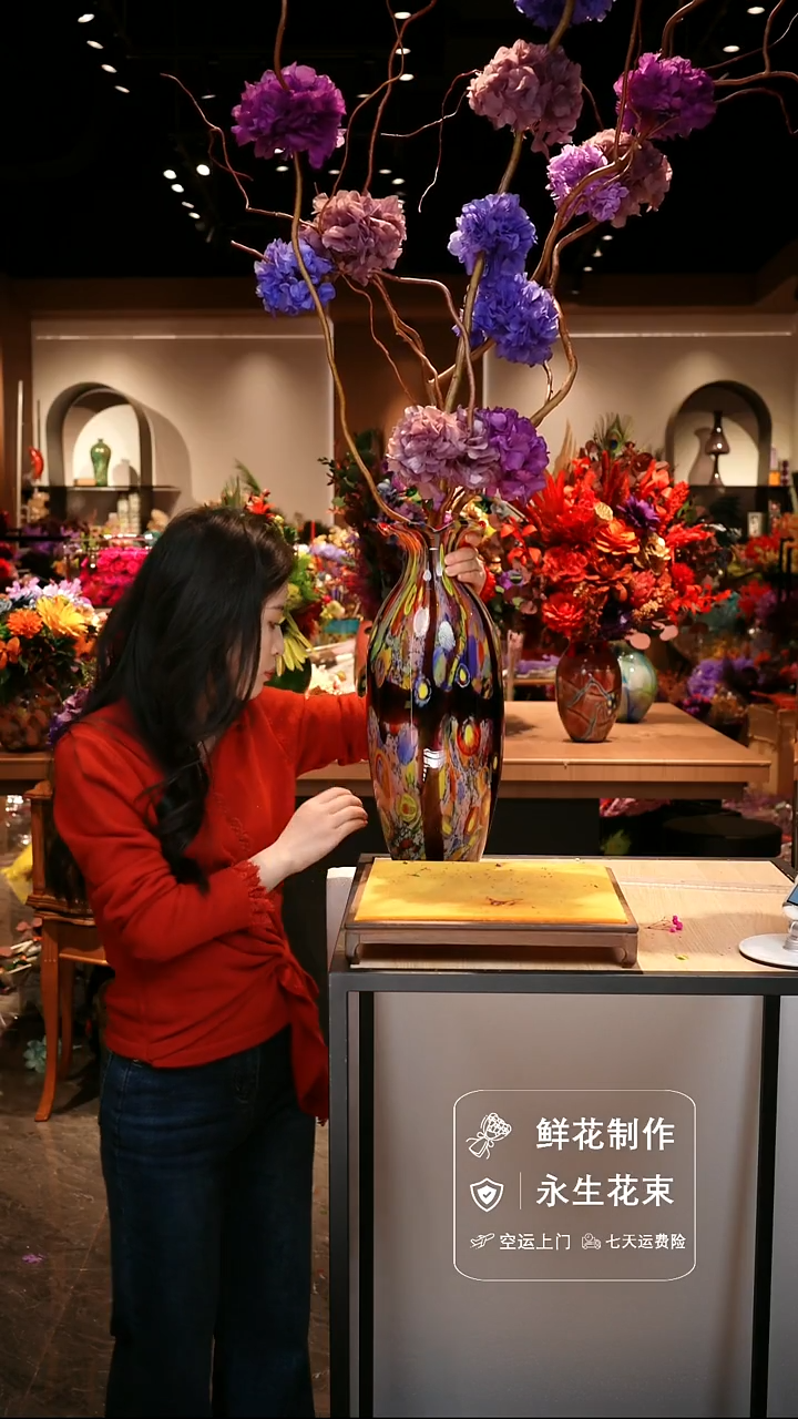 手工艺品琉璃手工花器花束空运包邮送货上门-以图片为准  