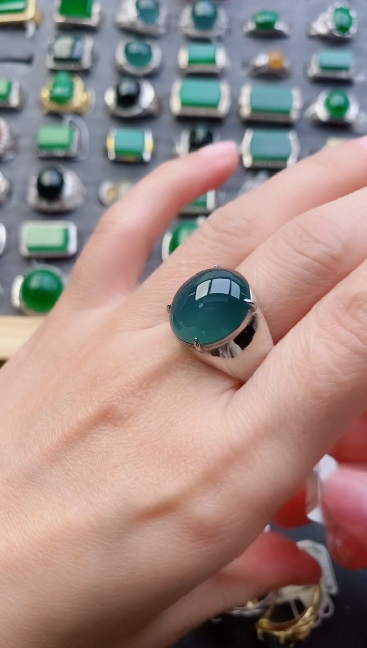 【闪购商品】翡翠戒指银S925镶嵌232132