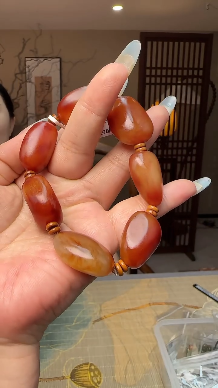 万年红随形籽手串HTH001＋木盒