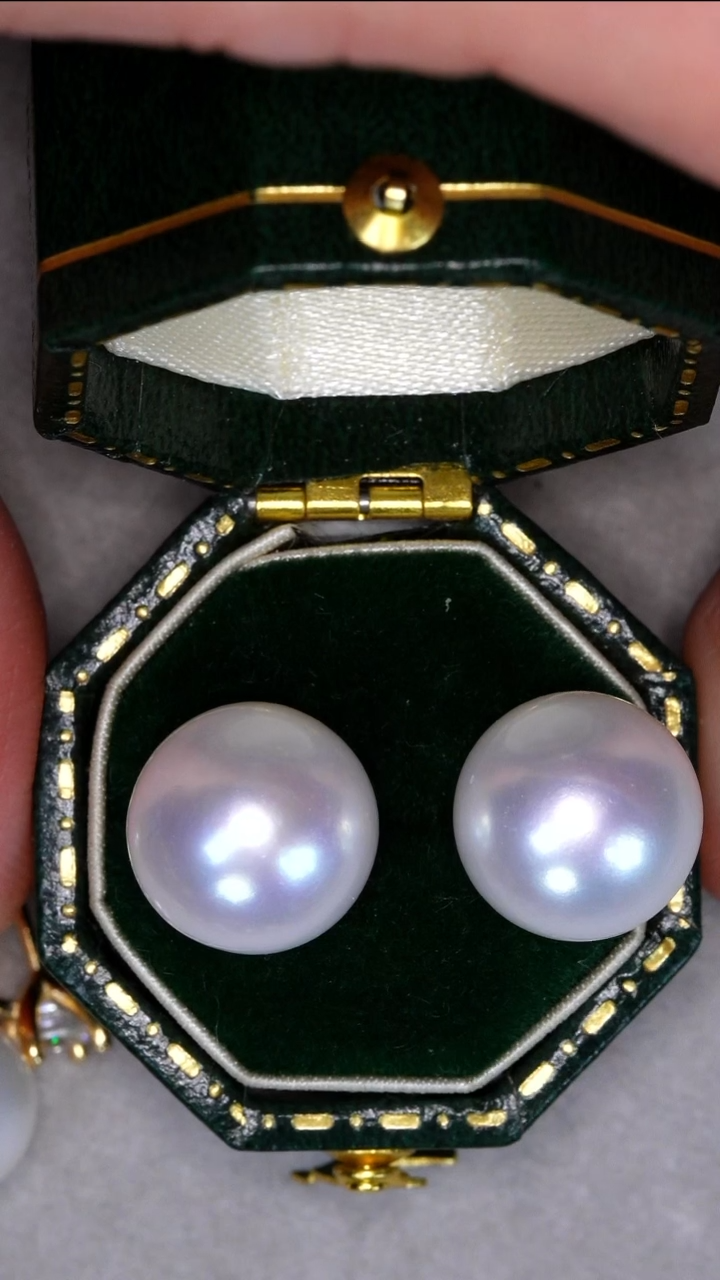 【闪购商品】淡水珍珠耳钉银S925镶嵌11-12mm02号