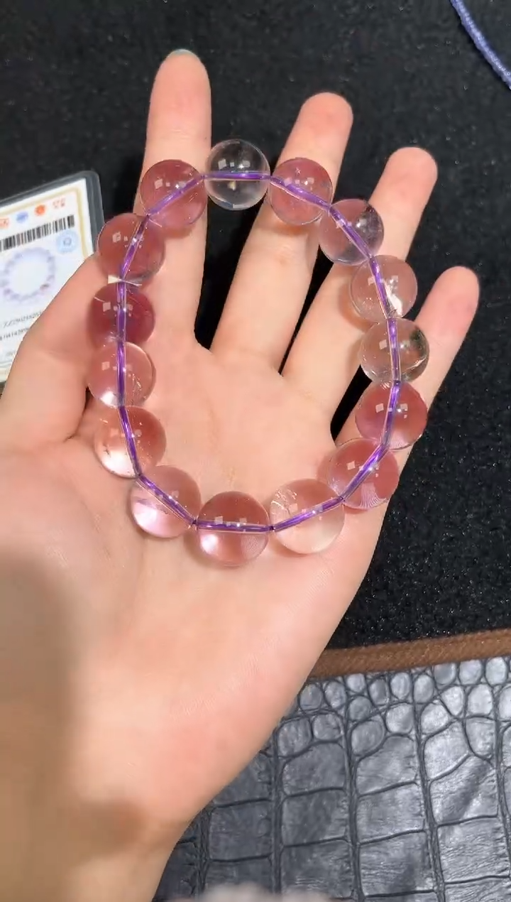 未镶嵌手链水晶25号玻利维亚紫水单圈15mm