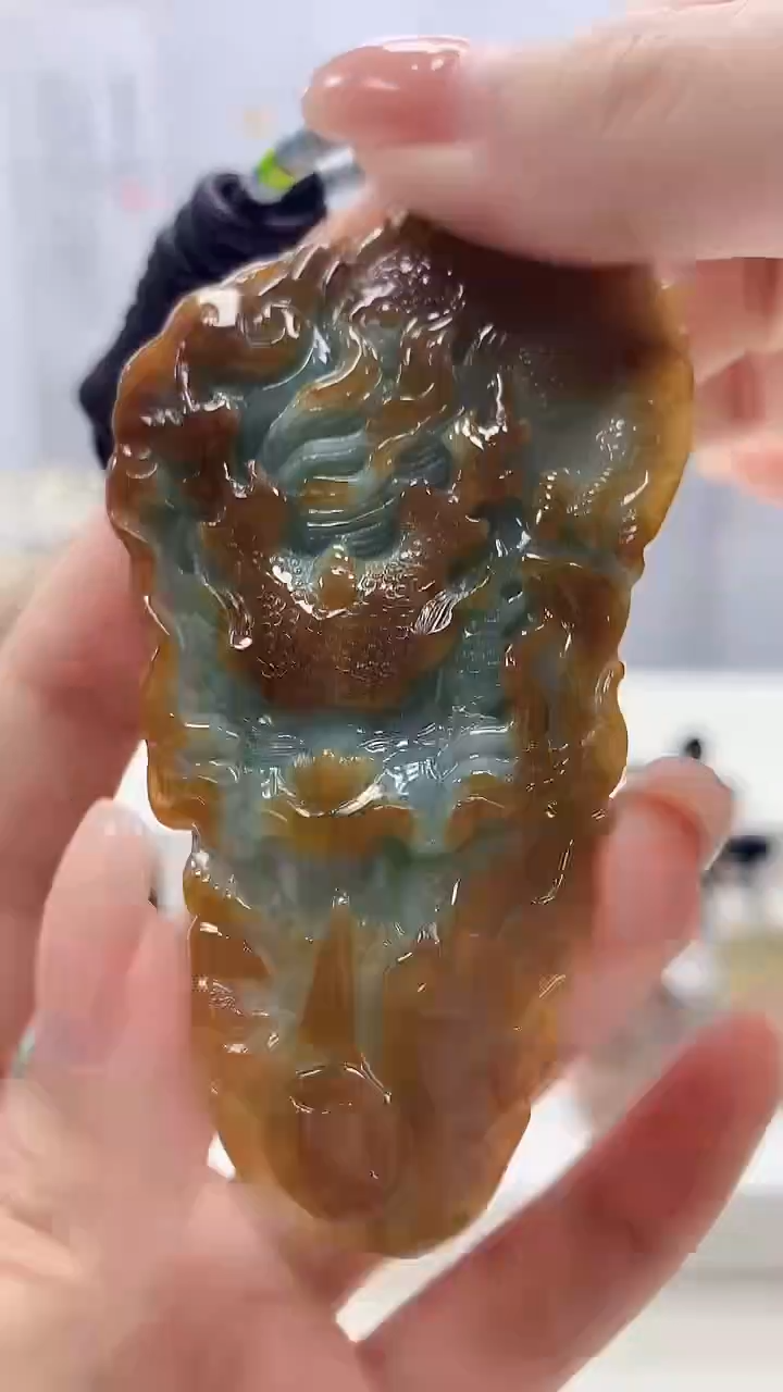 定制翡翠未镶嵌5028xx-毛货挂件71