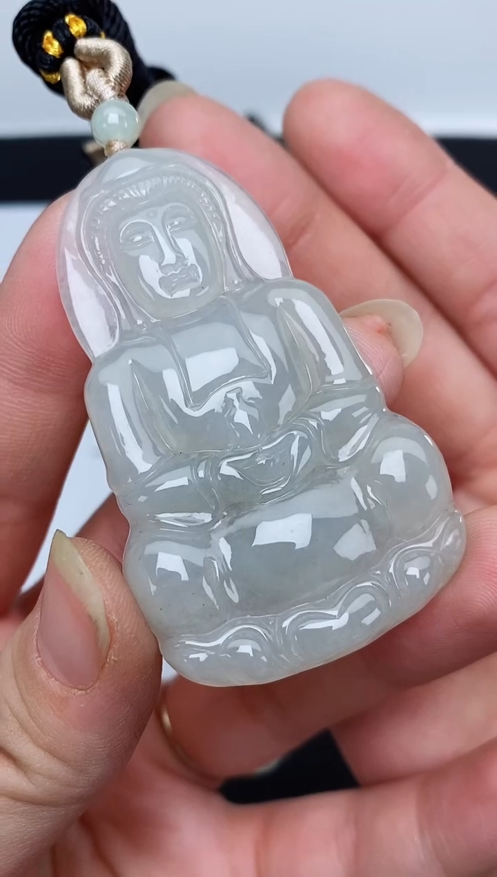 【闪购商品】翡翠颈饰未镶嵌正装观音10380