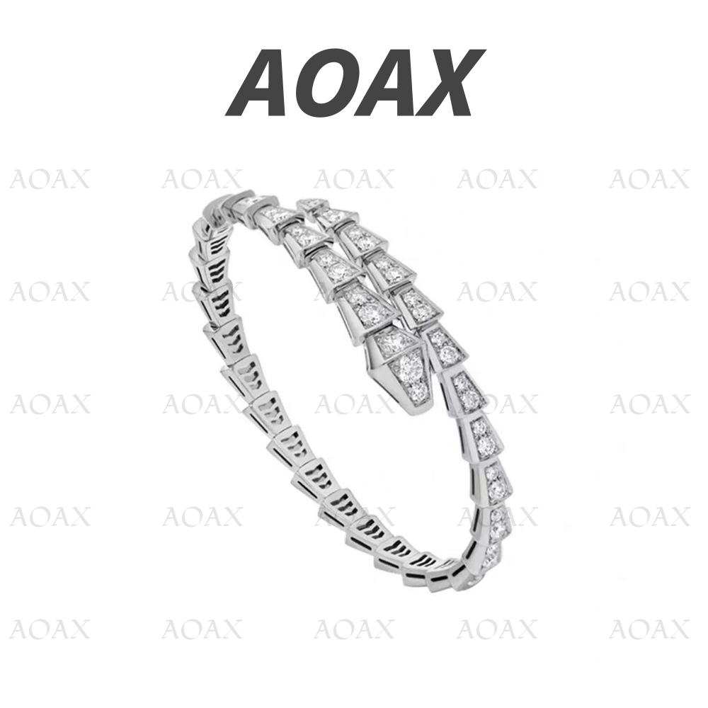 合金手镯 宝家弹簧灵蛇手镯小众轻奢带钻高档时尚百搭满钻饰品