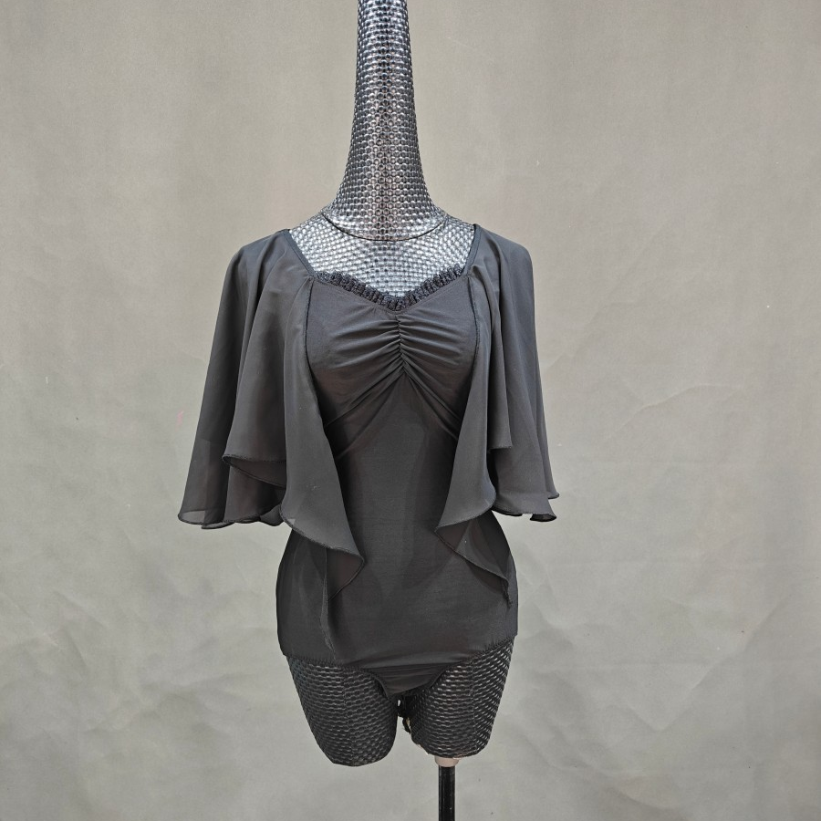 海云丹斯②新款交谊舞摩登舞蝴蝶袖上衣HYS034