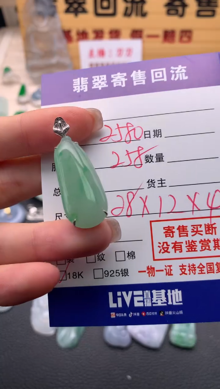 【闪购商品】翡翠颈饰18K金镶嵌21012301