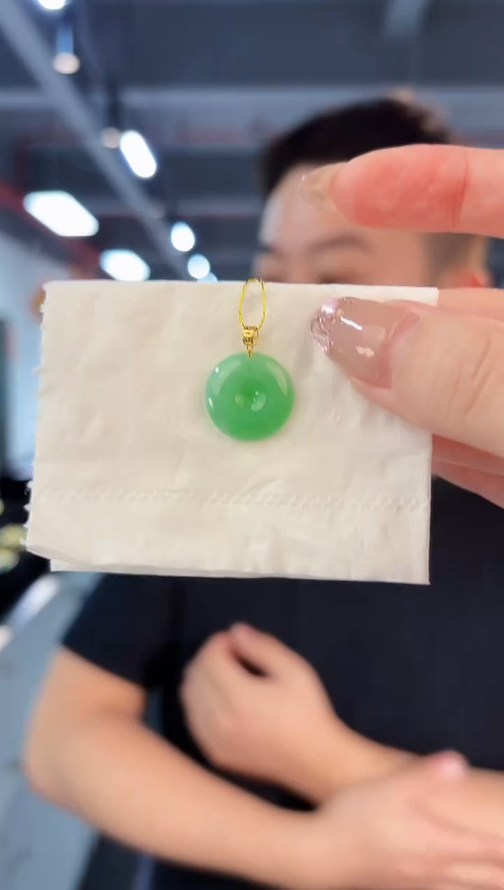 【闪购商品】翡翠颈饰18K金镶嵌缅料A货/支持复检/一件