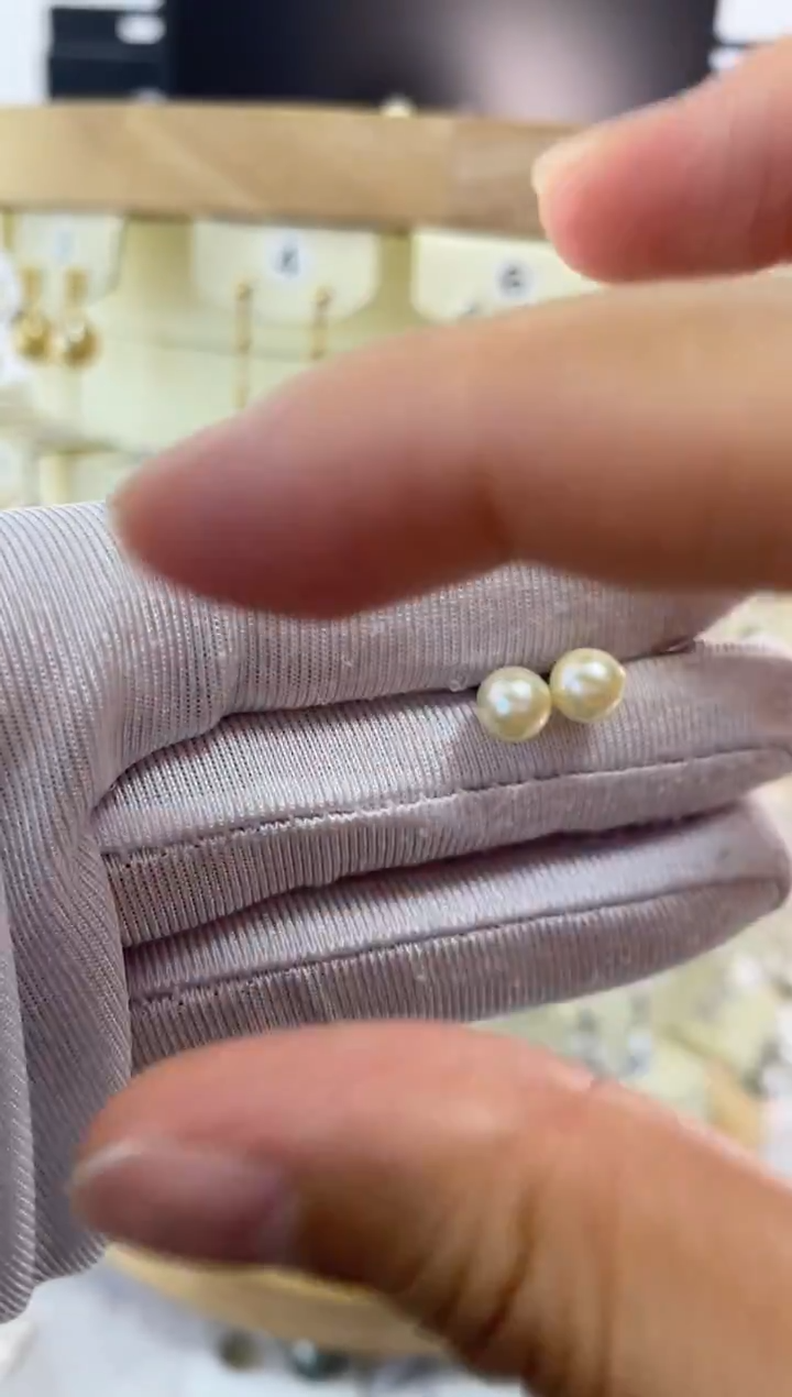 银S925镶嵌耳饰海水珍珠5.5-6mm