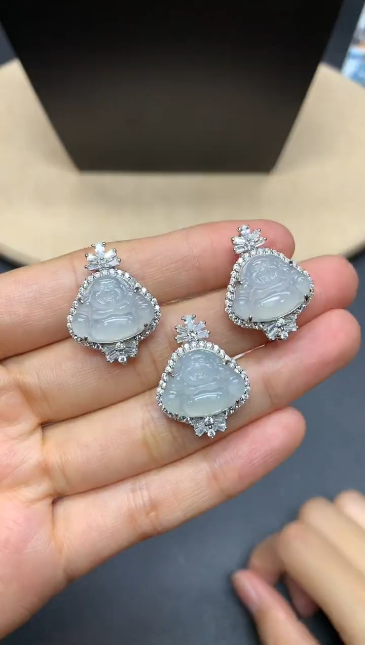 【闪购商品】翡翠吊坠(不含链)银S925镶嵌佛公【多样性发其一】