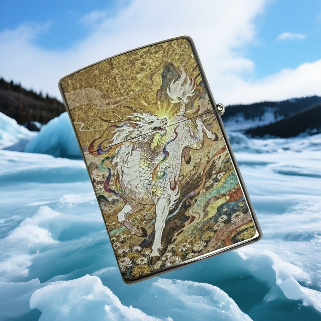 彩绘麒麟 防风打火机