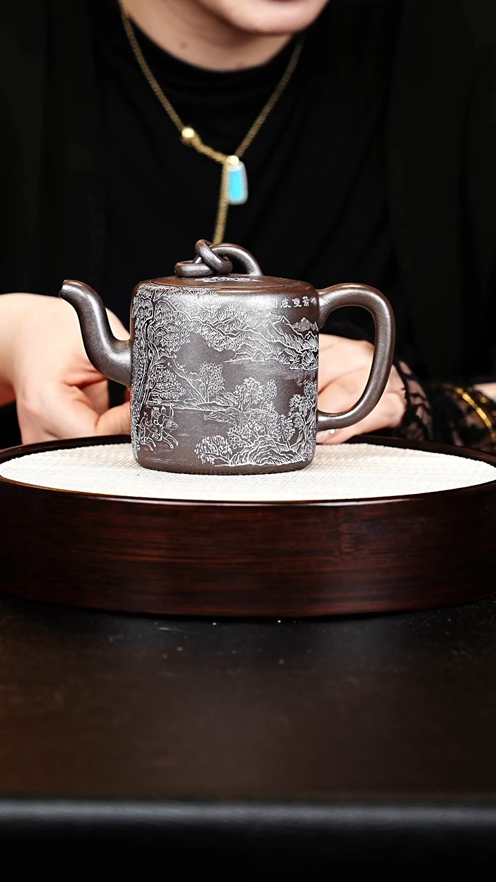 茶壶紫砂双圈壶