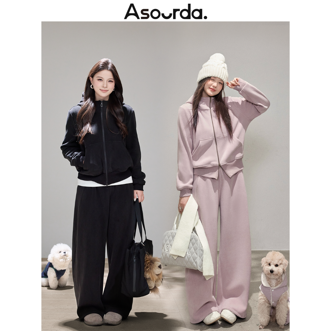 一口苏达长期主义 新款潮牌女装小众炸街高级感遮肉显瘦加绒套装