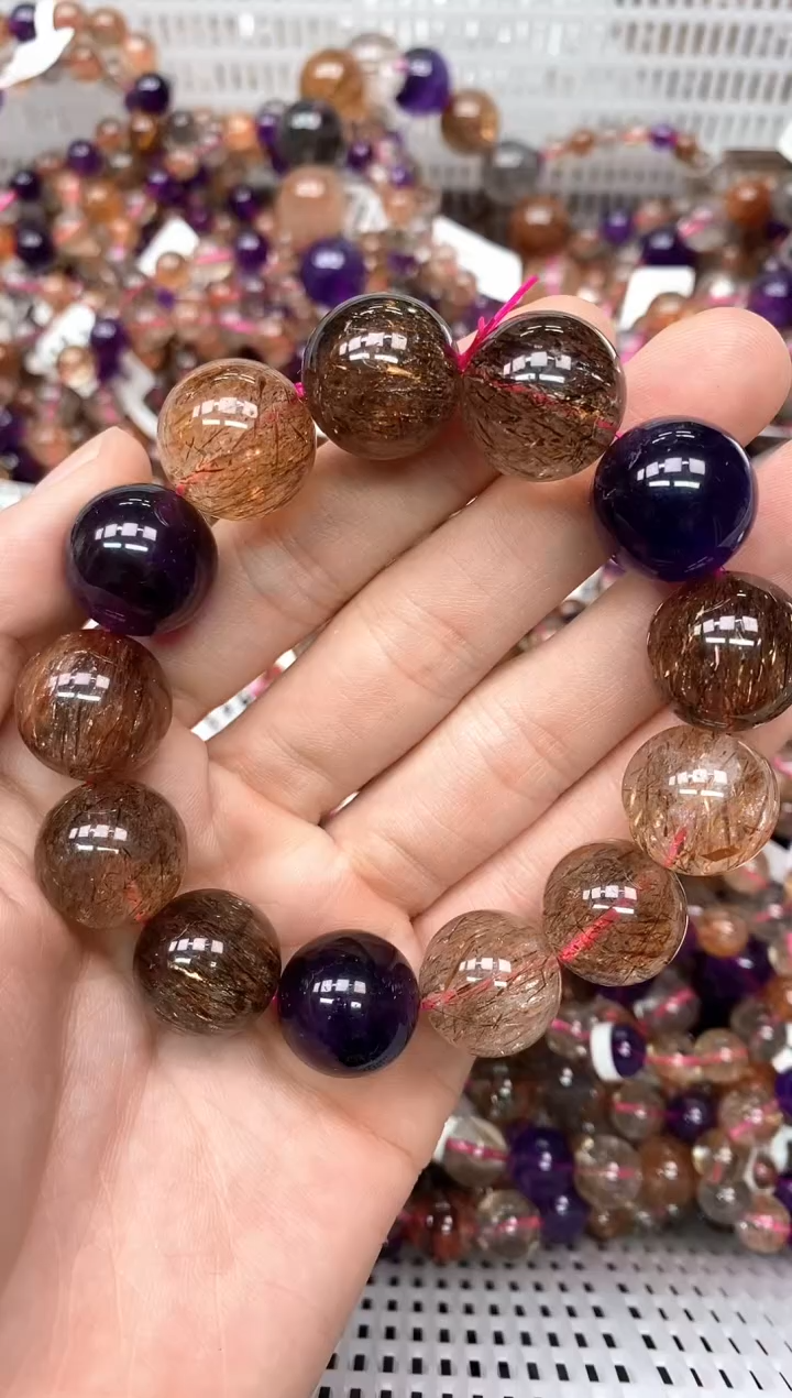 未镶嵌手串水晶?*城AA4黑金彩超七16mm
