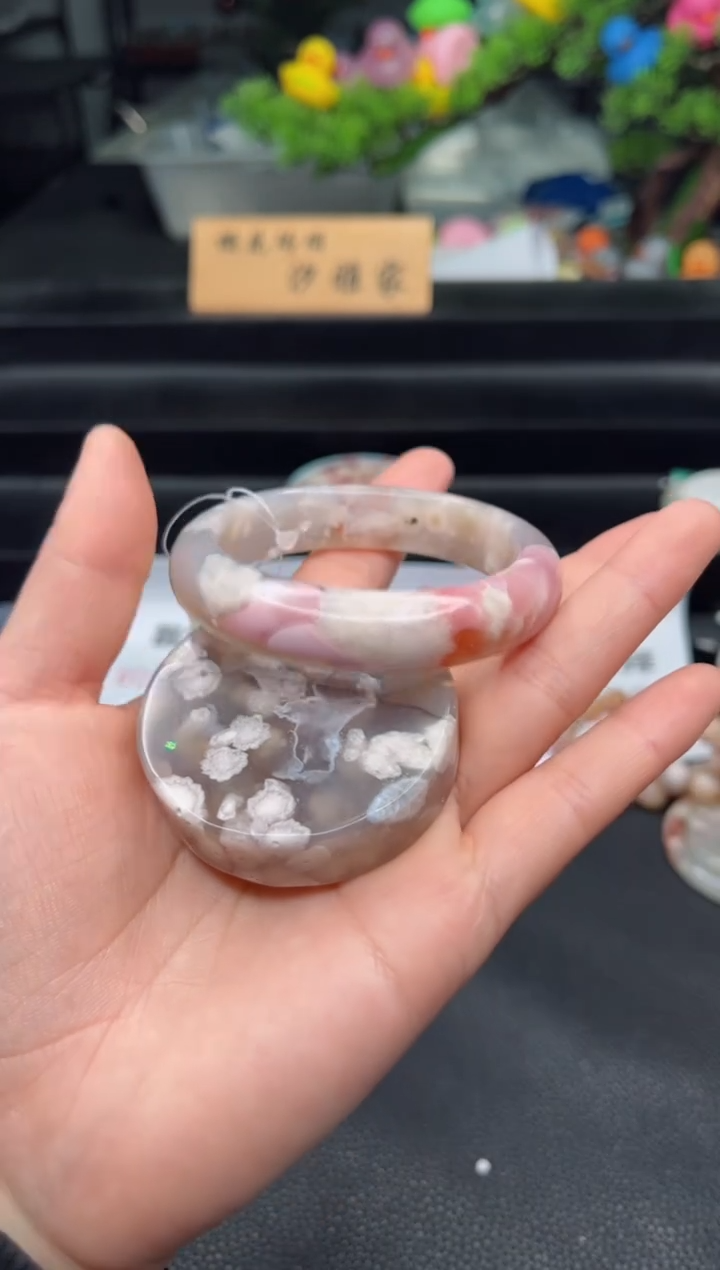 石英质玉未镶嵌手镯54圈口（赠送镯心）S921106