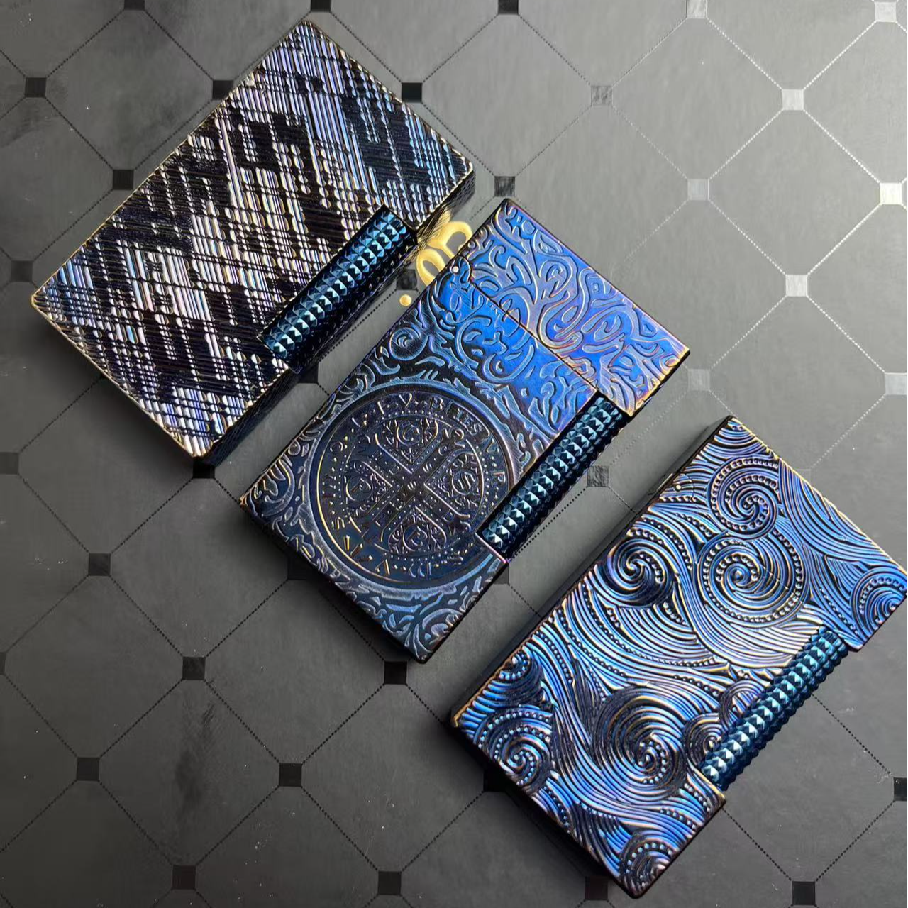 新款熏金烤蓝商务朗声纯铜打火机充气男士礼物耐用一体康斯坦丁