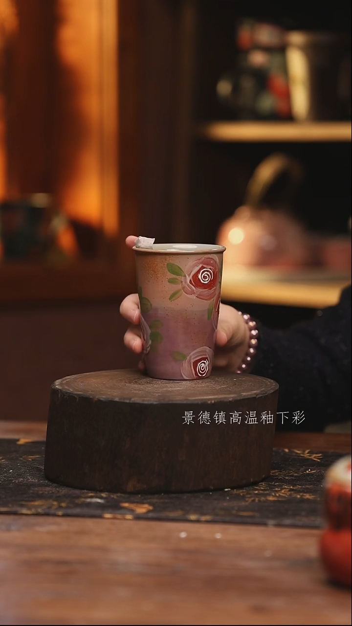 陶瓷景德镇高温釉下手绘陶瓷@L073@