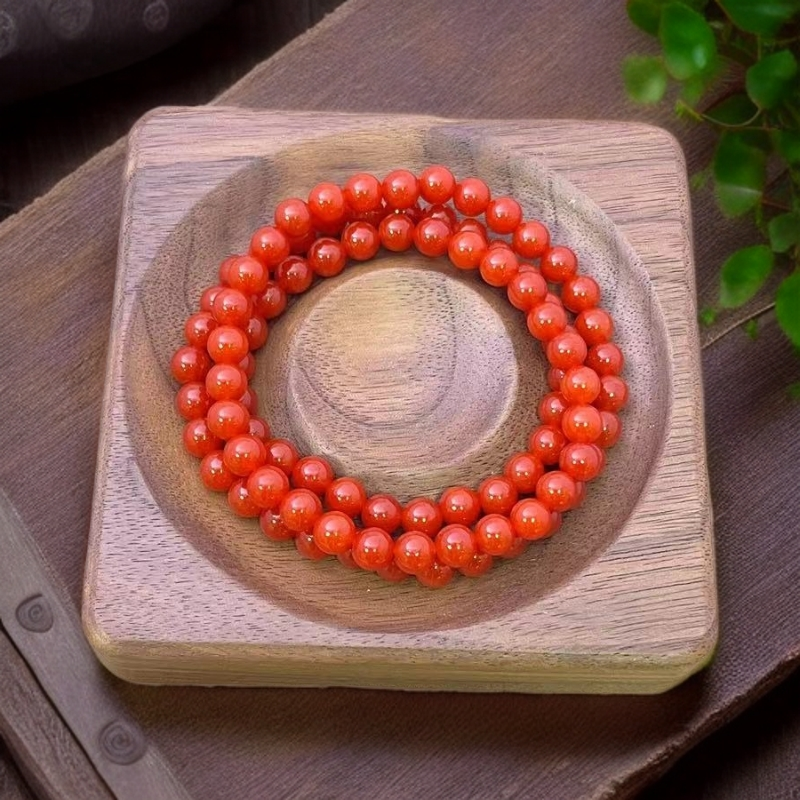 佳玺甄选 124DIY锦红柿子红三圈6mm