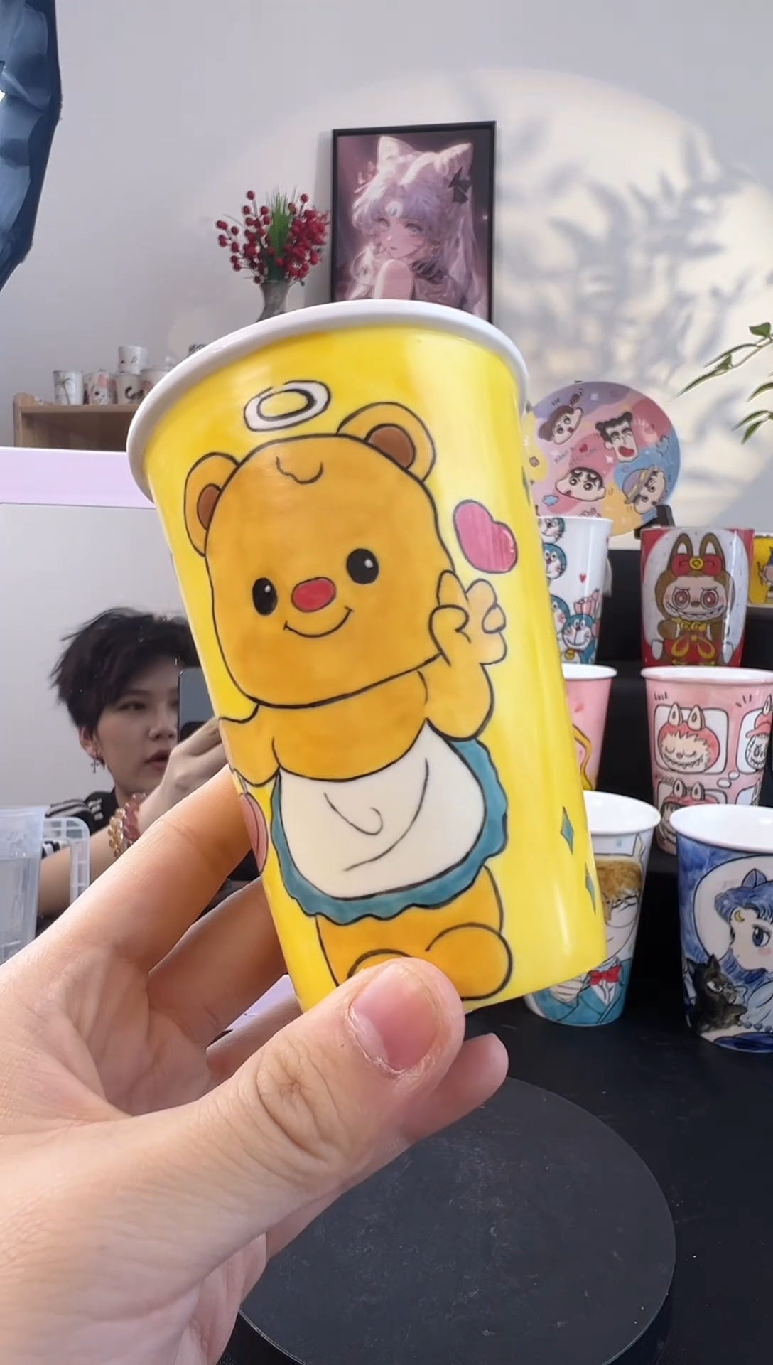 【闪购商品】摆件手工手绘陶瓷小杯杯