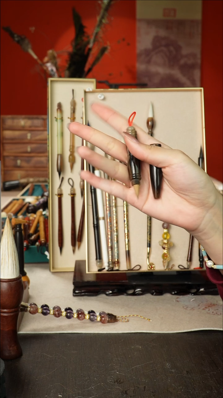 78号闪孤品高货毛笔链接 清水试笔 蘸墨不退