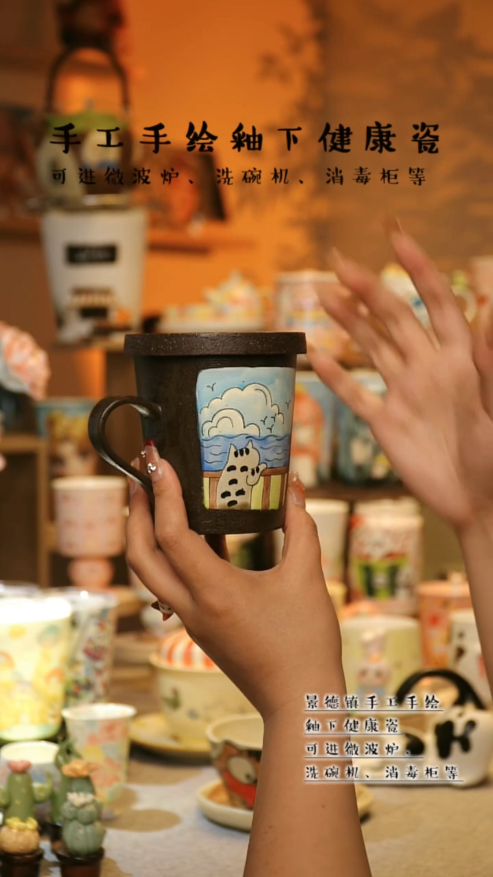 【闪购商品】杯陶瓷景德镇高温釉下彩&A767