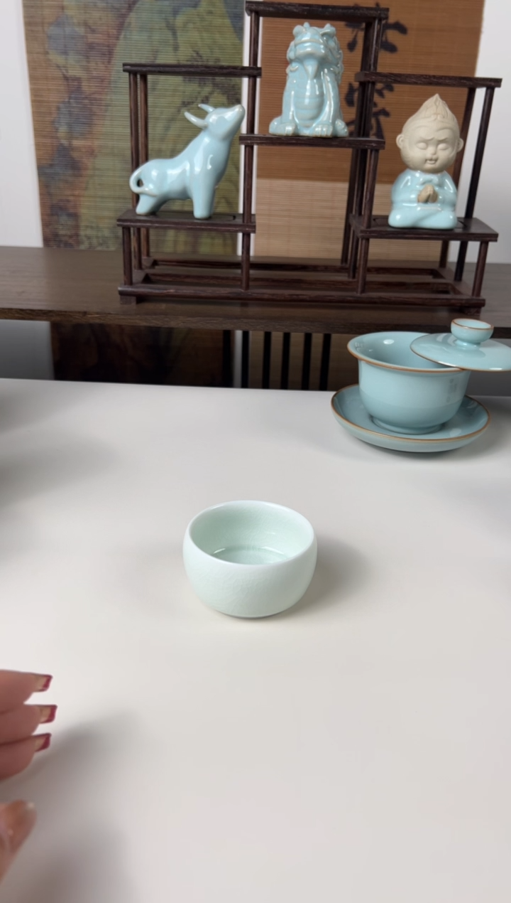 【闪购商品】杯珑匠玉青圈足悟道杯